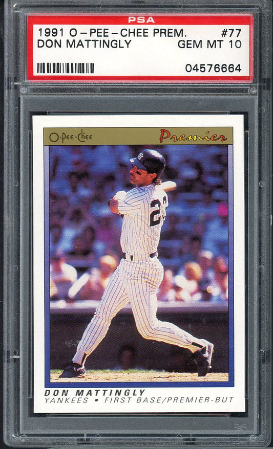 1991 O Pee Chee Premier # 77 Don Mattingly Yankees PSA 10 GEM MINT 565079