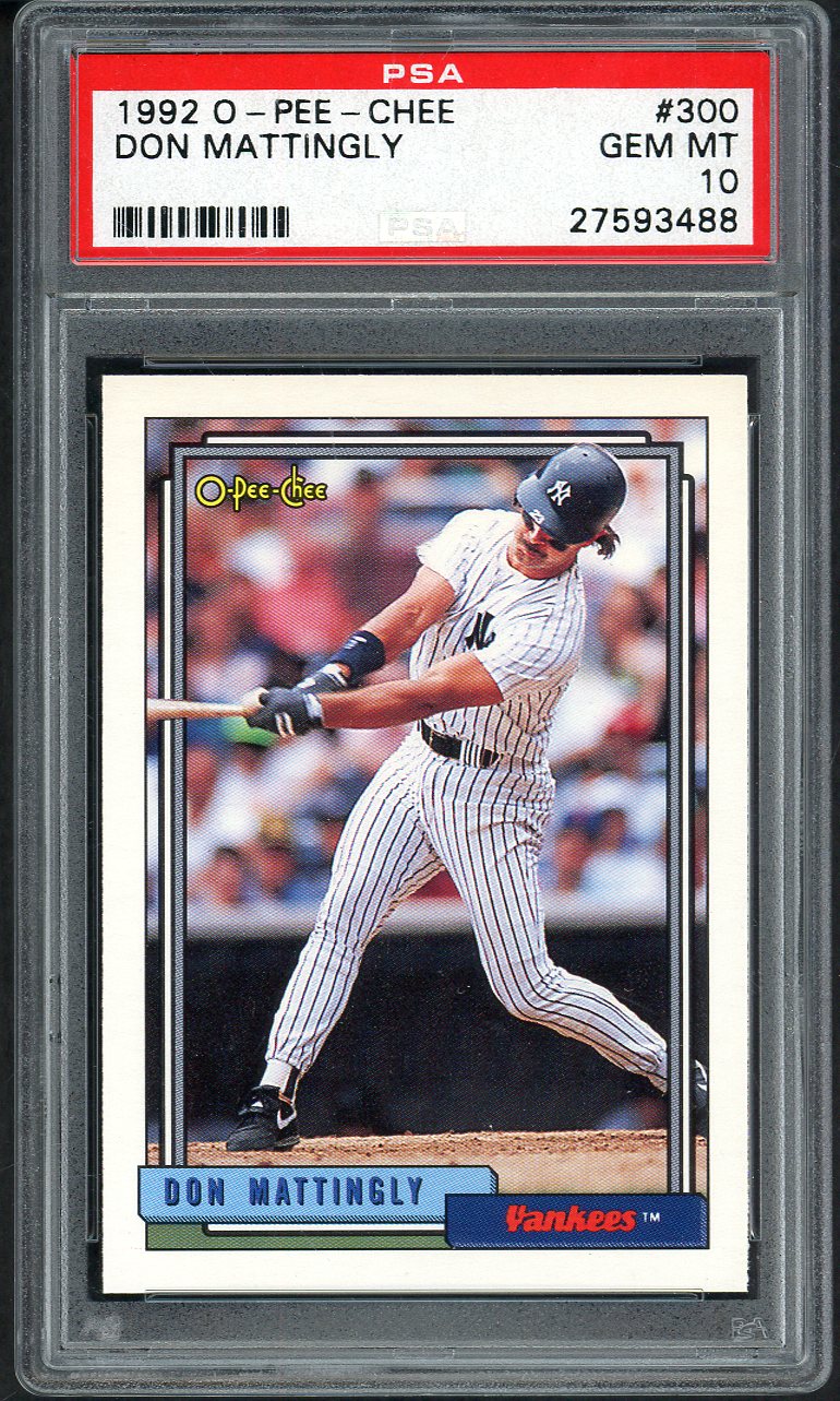 1992 O Pee Chee #300 Don Mattingly Yankees PSA 10 GEM MINT 565082