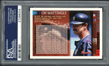 1995 Bowman #282 Don Mattingly Yankees PSA 10 GEM MINT 565087