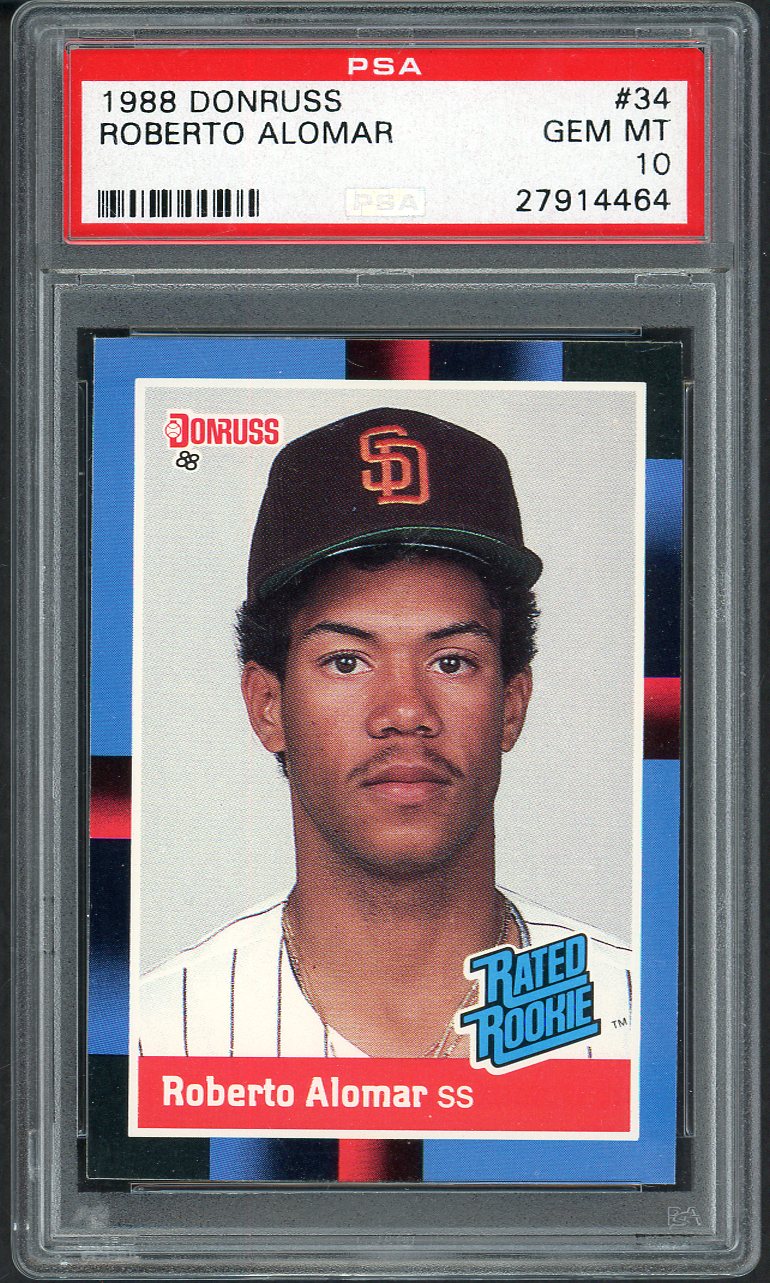 1988 Donruss # 34 Roberto Alomar Padres PSA 10 GEM MINT 565090