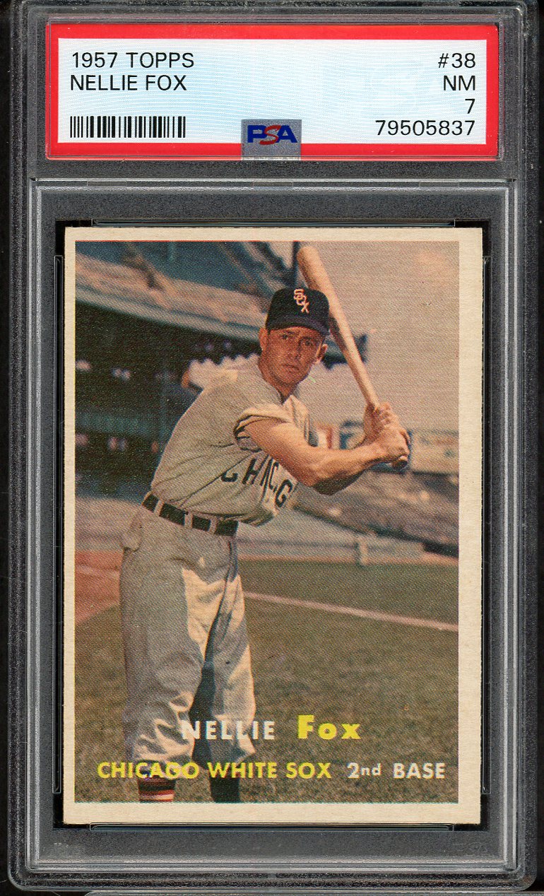 1957 Topps Baseball # 38 Nellie Fox White Sox PSA 7 NM 565092