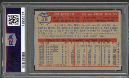 1957 Topps Baseball # 38 Nellie Fox White Sox PSA 7 NM 565092