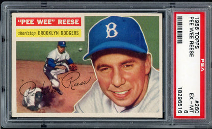 1956 Topps Baseball #260 Pee Wee Reese Dodgers PSA 6 EX-MT 565103