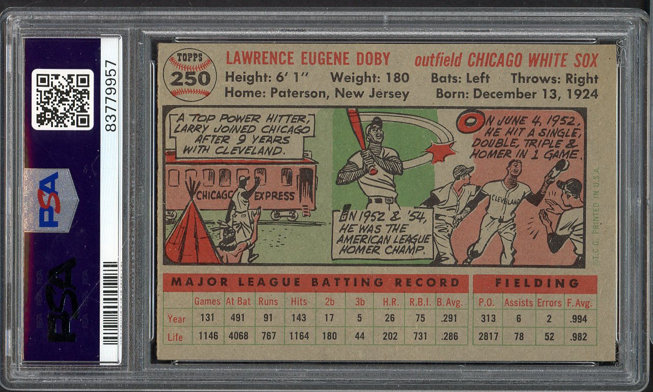 1956 Topps Baseball #250 Larry Doby White Sox PSA 6 EX-MT 565105