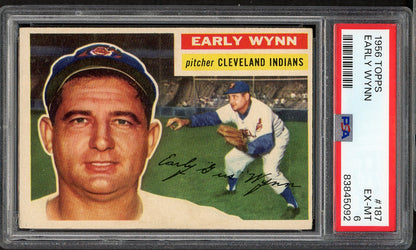 1956 Topps Baseball #187 Early Wynn Indians PSA 6 EX-MT 565106