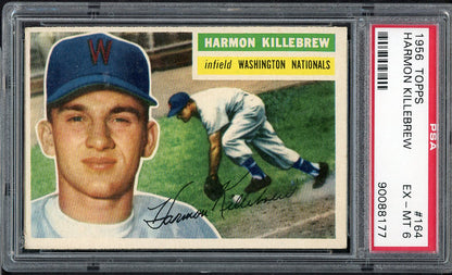 1956 Topps Baseball #164 Harmon Killebrew Senators PSA 6 EX-MT Gray 565107