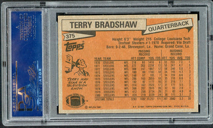 1981 Topps #375 Terry Bradshaw Steelers PSA 7 NM st 565114