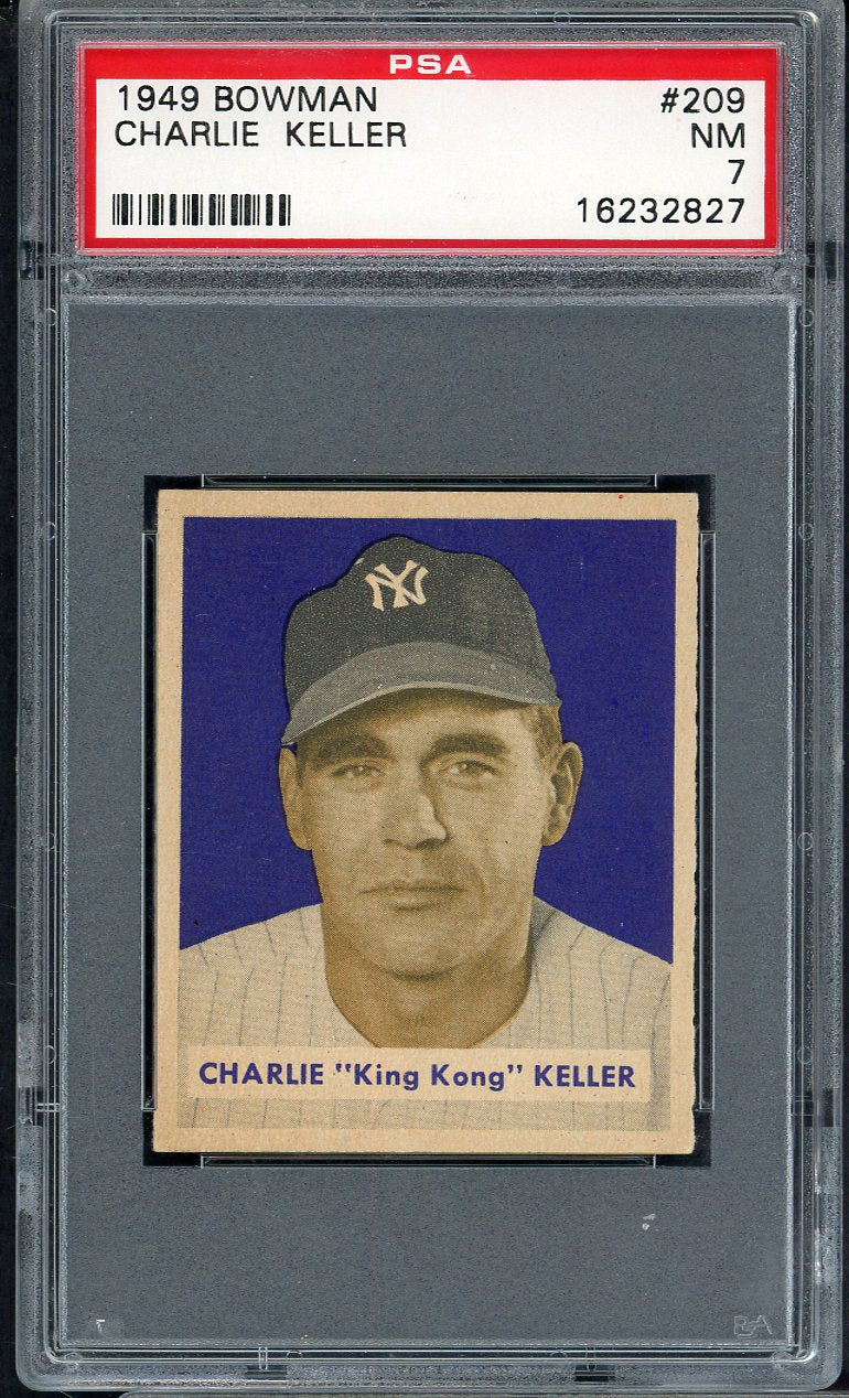 1949 Bowman Baseball #209 Charlie Keller Yankees PSA 7 NM 565124