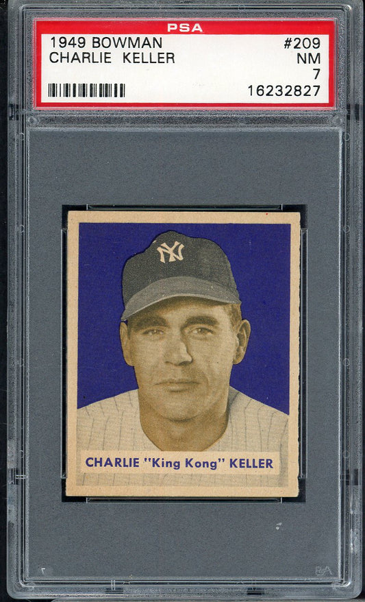 1949 Bowman Baseball #209 Charlie Keller Yankees PSA 7 NM 565124