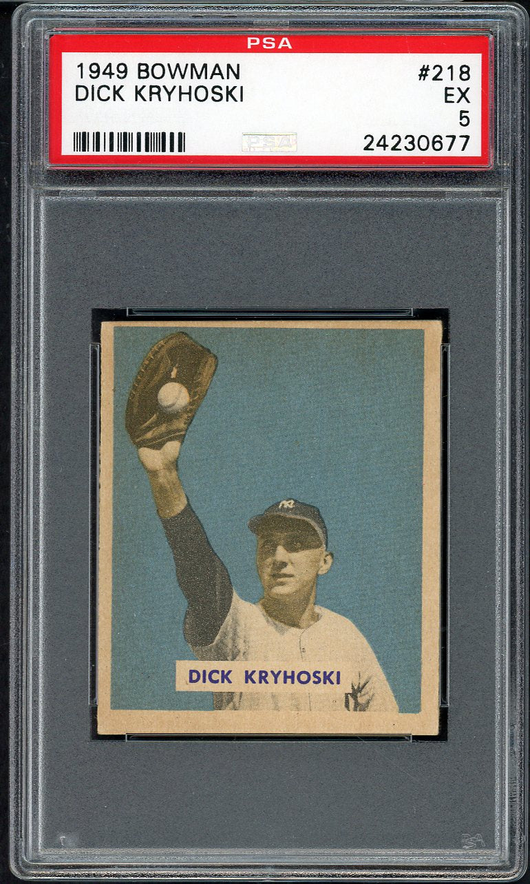 1949 Bowman Baseball #218 Dick Kryhoski Yankees PSA 5 EX 565125