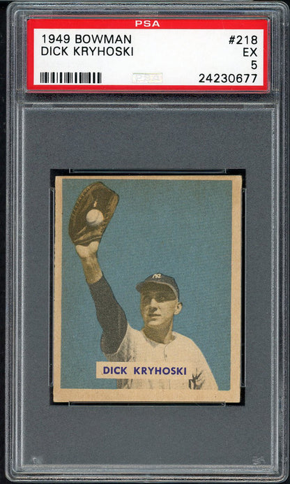 1949 Bowman Baseball #218 Dick Kryhoski Yankees PSA 5 EX 565125