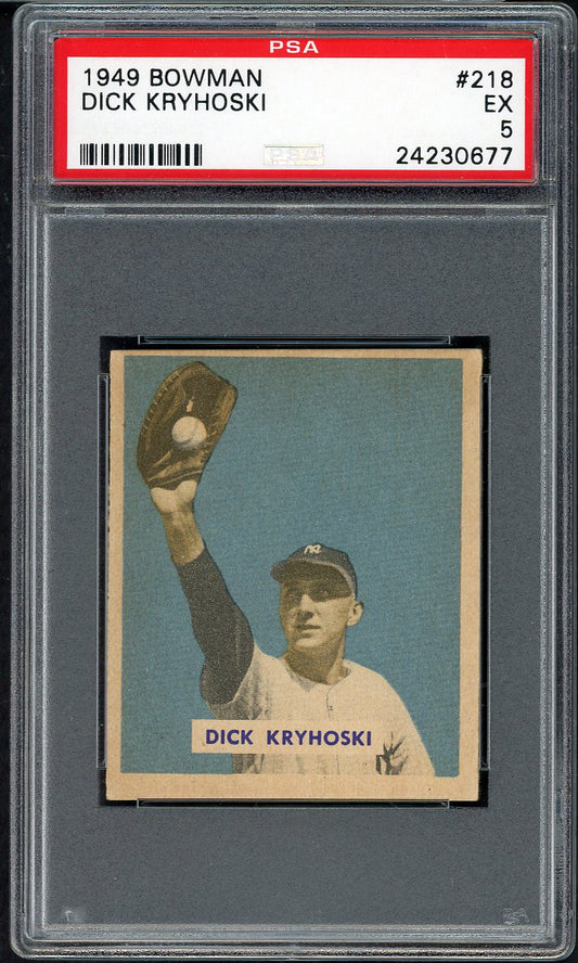 1949 Bowman Baseball #218 Dick Kryhoski Yankees PSA 5 EX 565125