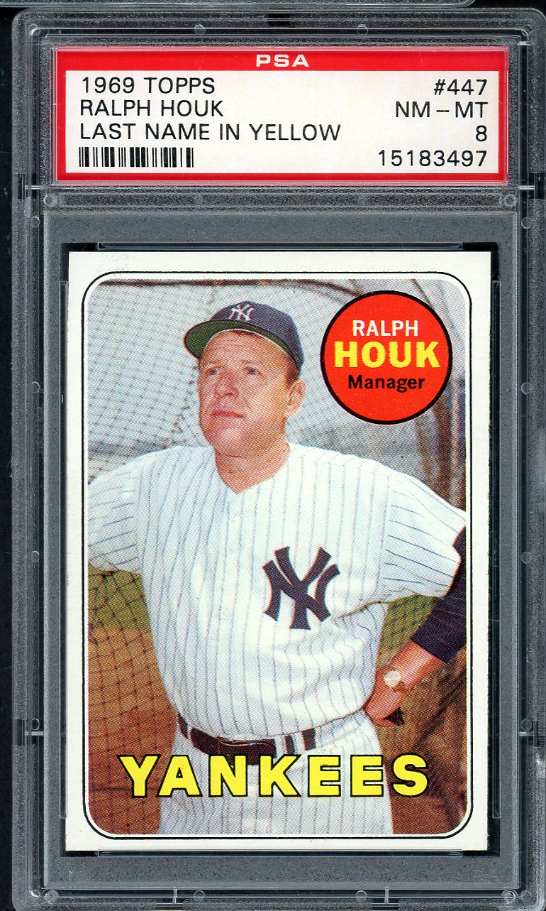 1969 Topps Baseball #447 Ralph Houk Yankees PSA 8 NM/MT 565129