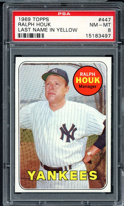 1969 Topps Baseball #447 Ralph Houk Yankees PSA 8 NM/MT 565129
