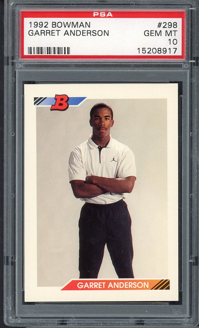 1992 Bowman #298 Garret Anderson Angels PSA 10 GEM MINT 565131