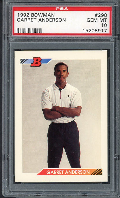1992 Bowman #298 Garret Anderson Angels PSA 10 GEM MINT 565131