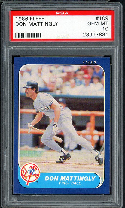 1986 Fleer #109 Don Mattingly Yankees PSA 10 GEM MINT 565134