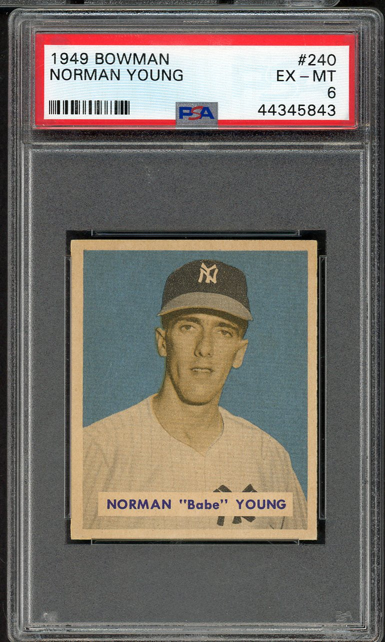 1949 Bowman Baseball #240 Babe Young Yankees PSA 6 EX-MT 565141