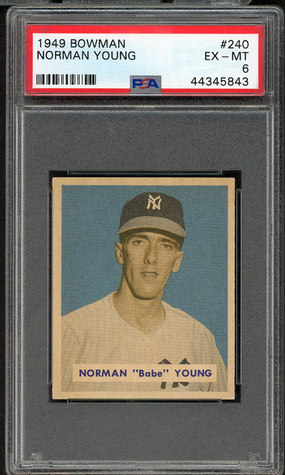 1949 Bowman Baseball #240 Babe Young Yankees PSA 6 EX-MT 565141