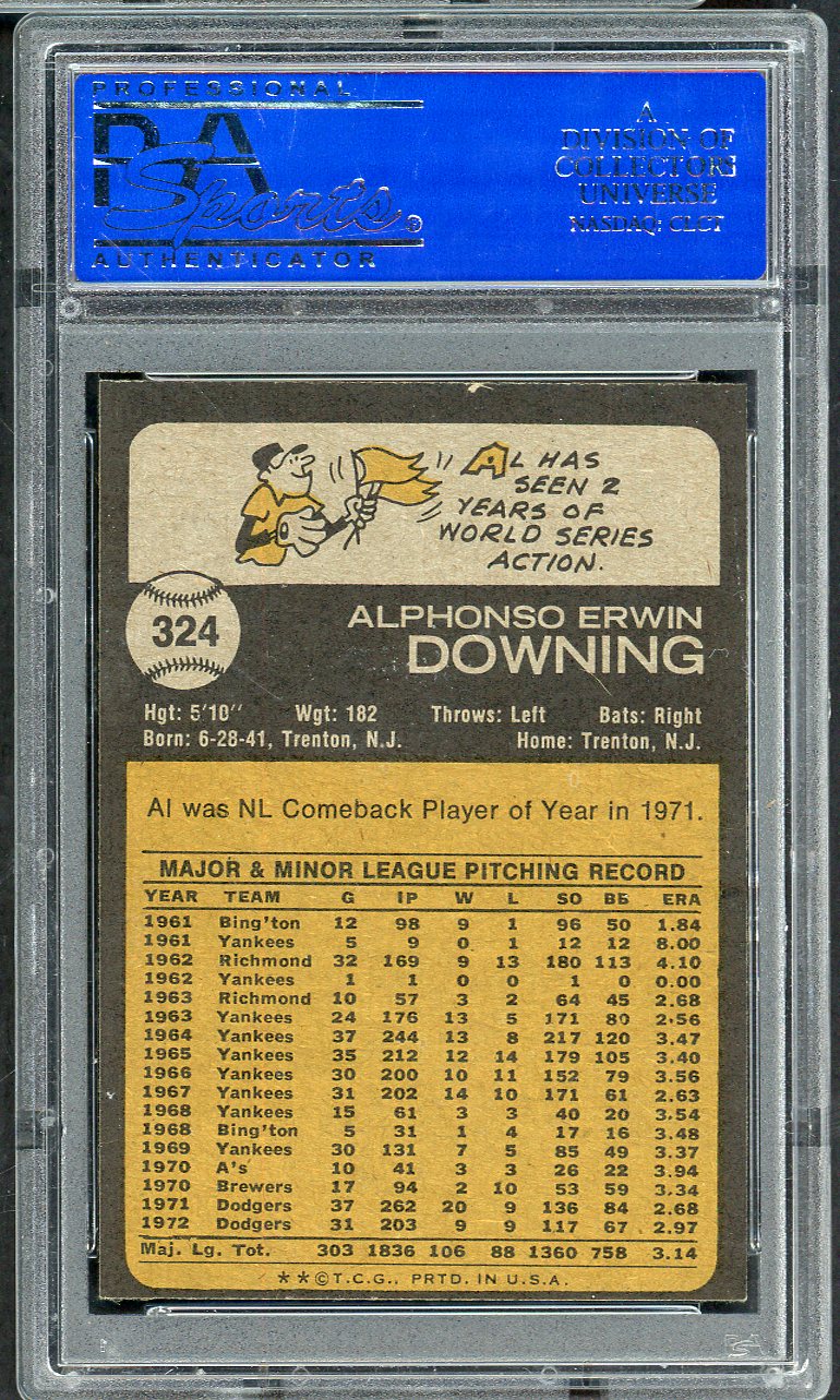 1973 Topps Baseball #324 Al Downing Dodgers PSA 8 NM/MT 565142