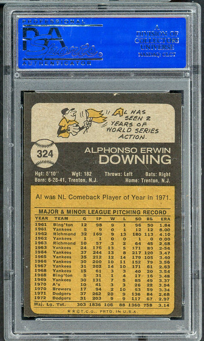 1973 Topps Baseball #324 Al Downing Dodgers PSA 8 NM/MT 565142