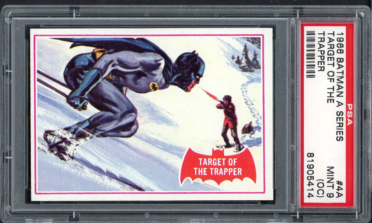 1966 Batman A Series #4A Target Of Trapper PSA 9 MINT oc 565153