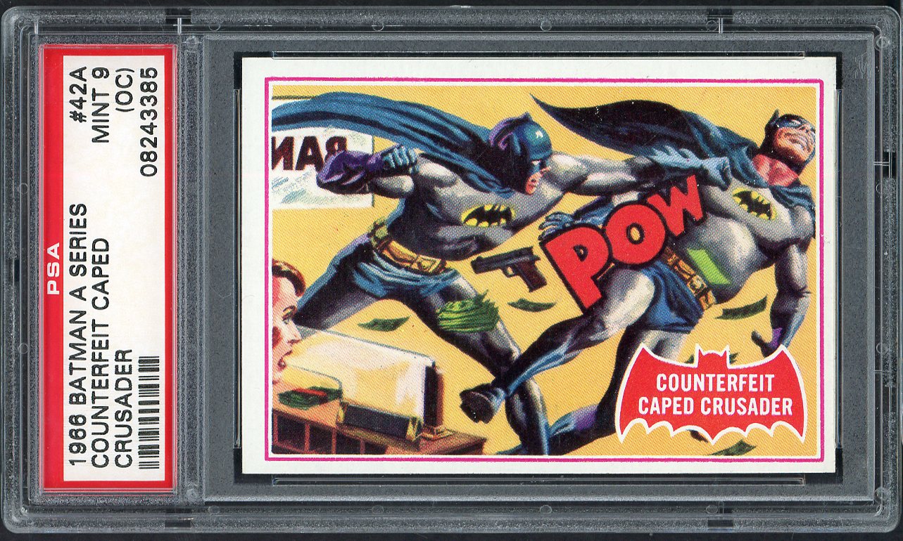 1966 Batman A Series #42A Counterfeit Crusader PSA 9 MINT oc 565154