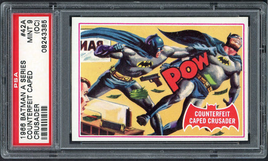 1966 Batman A Series #42A Counterfeit Crusader PSA 9 MINT oc 565154