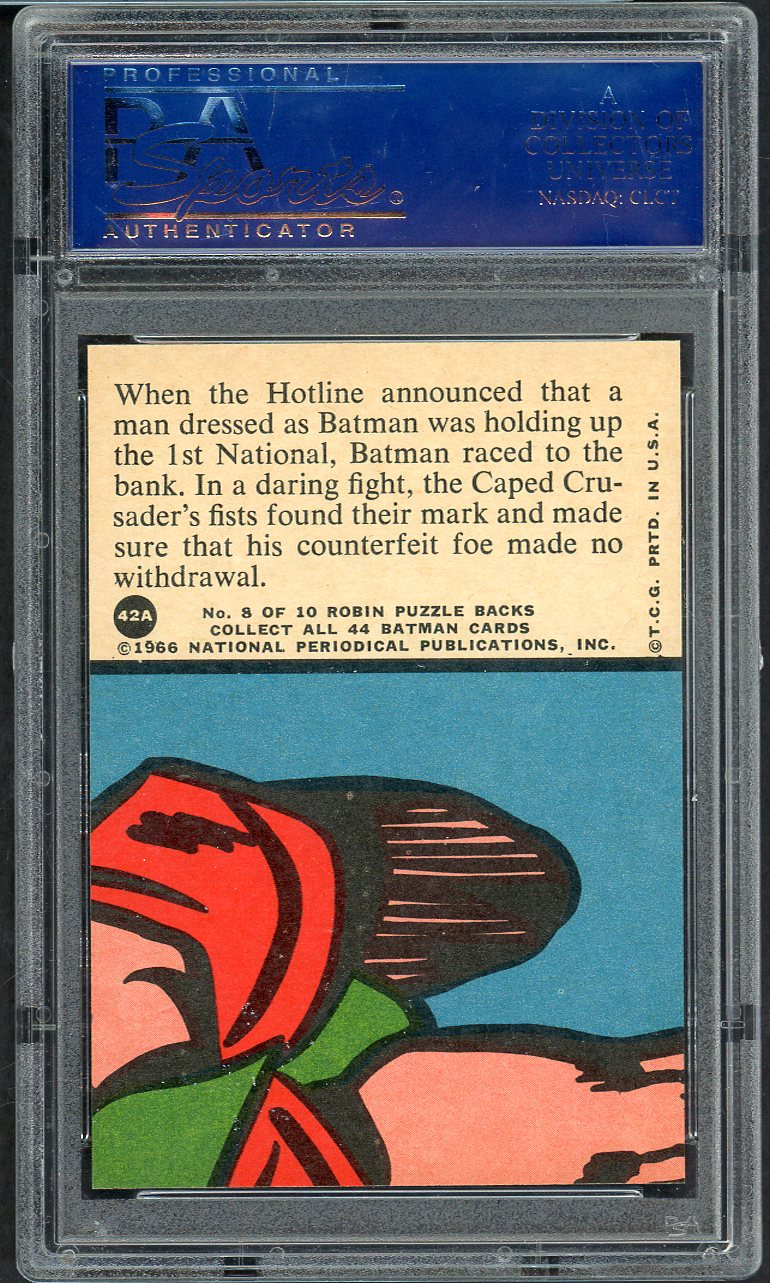 1966 Batman A Series #42A Counterfeit Crusader PSA 9 MINT oc 565154