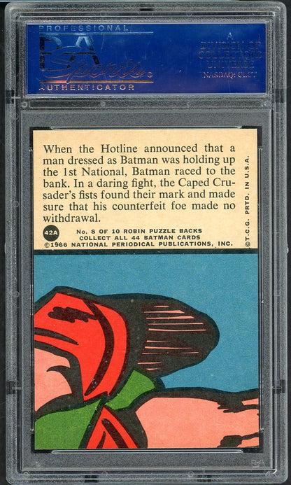 1966 Batman A Series #42A Counterfeit Crusader PSA 9 MINT oc 565154