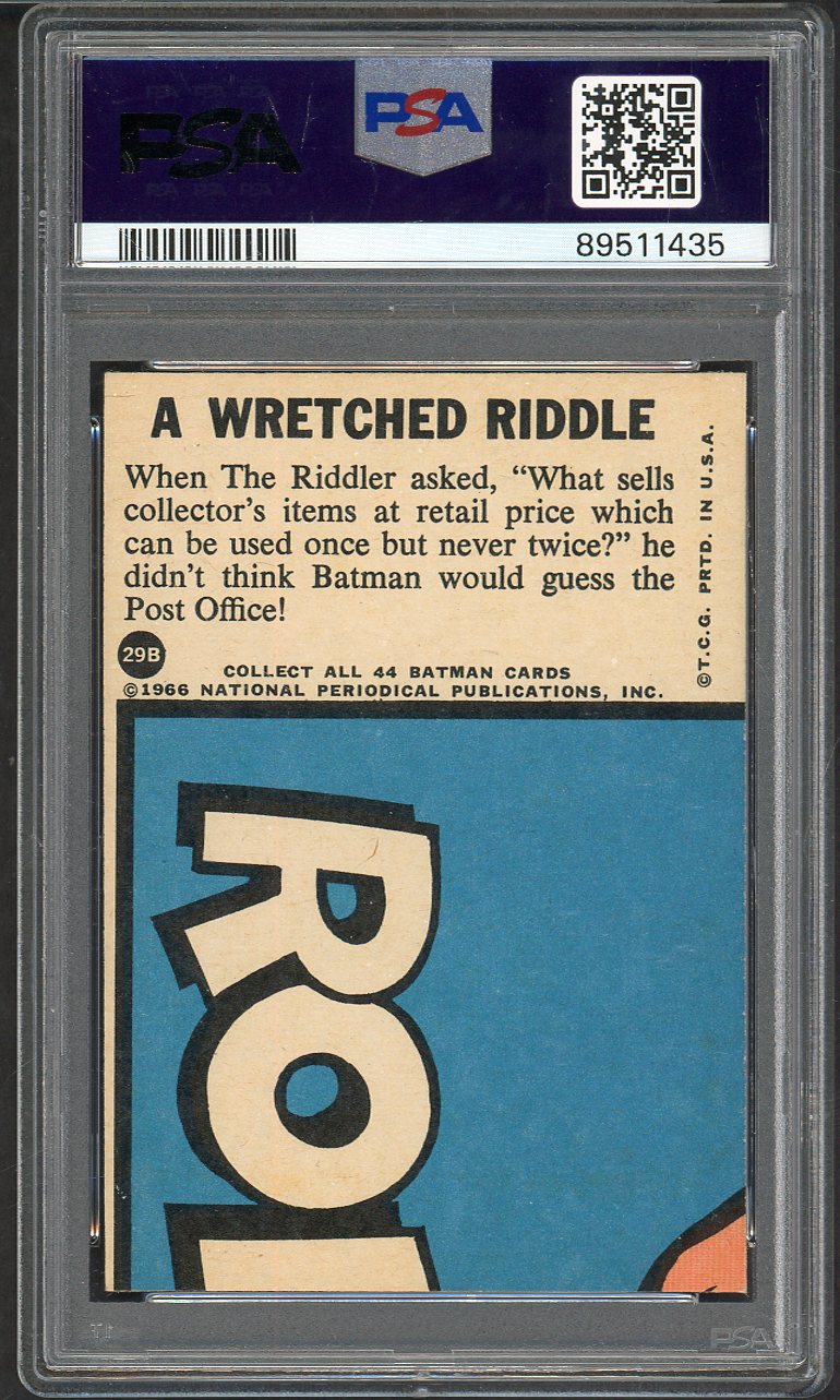 1966 Batman B Series #29B Wretched Riddle PSA 8 NM/MT 565158