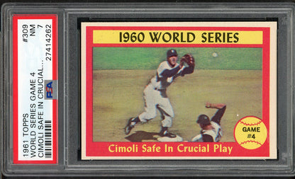 1961 Topps Baseball #309 World Series Game 4 PSA 7 NM 565160