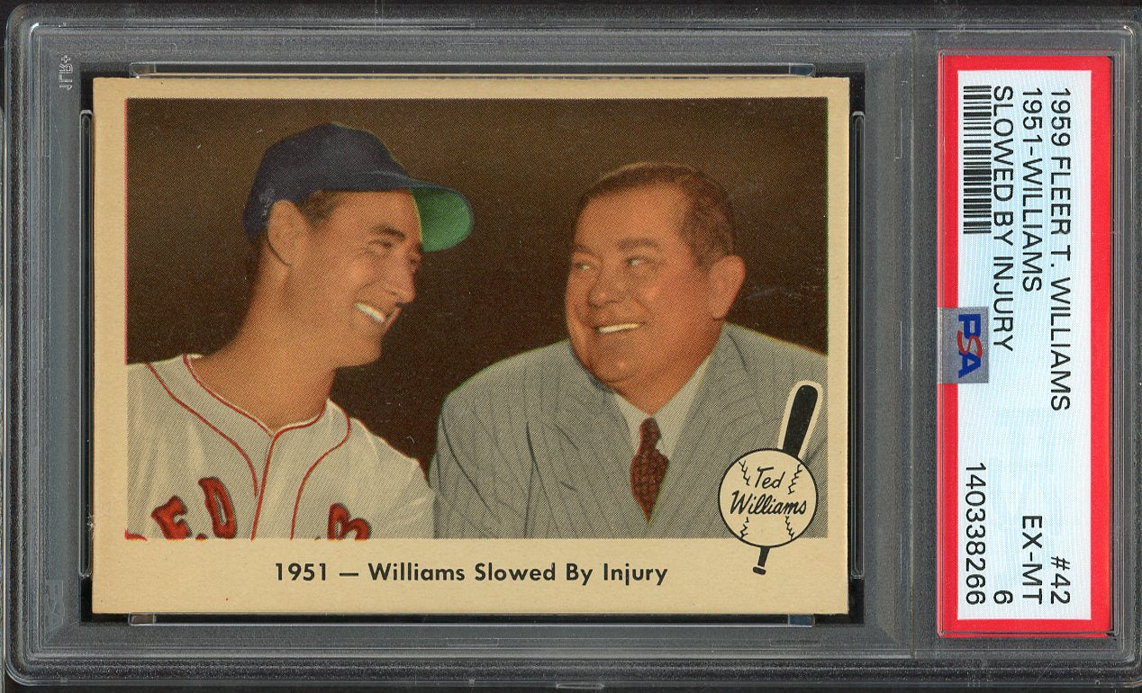 1959 Fleer Ted Williams # 42 Slowed By Injury PSA 6 EX-MT 565163