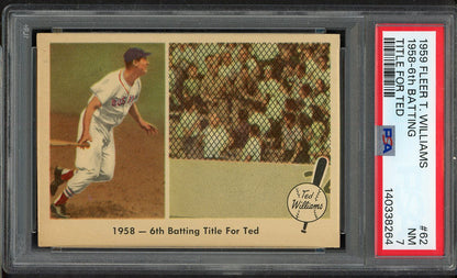 1959 Fleer Ted Williams # 62 Batting Title PSA 7 NM 565164
