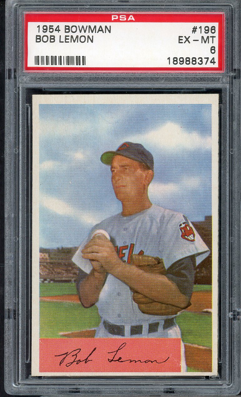 1954 Bowman Baseball #196 Bob Lemon Indians PSA 6 EX-MT 565167