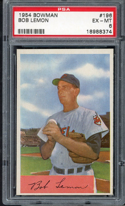 1954 Bowman Baseball #196 Bob Lemon Indians PSA 6 EX-MT 565167