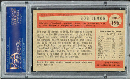 1954 Bowman Baseball #196 Bob Lemon Indians PSA 6 EX-MT 565167