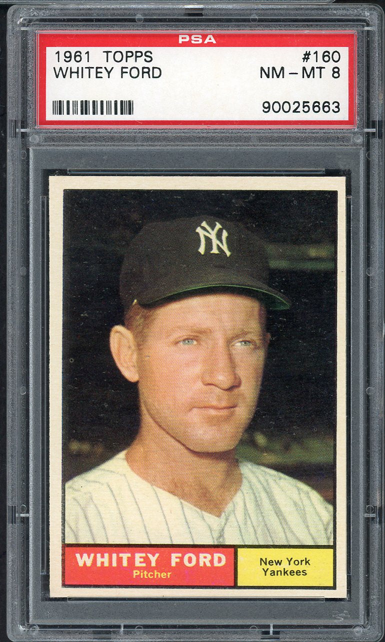1961 Topps Baseball #160 Whitey Ford Yankees PSA 8 NM/MT 565173