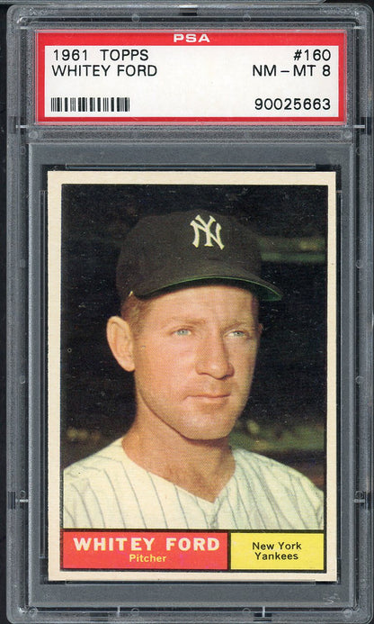 1961 Topps Baseball #160 Whitey Ford Yankees PSA 8 NM/MT 565173