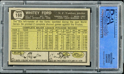 1961 Topps Baseball #160 Whitey Ford Yankees PSA 8 NM/MT 565173