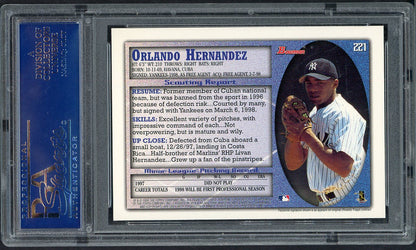 1998 Bowman #221 Orlando Hernandez Yankees PSA 10 GEM MINT 565174