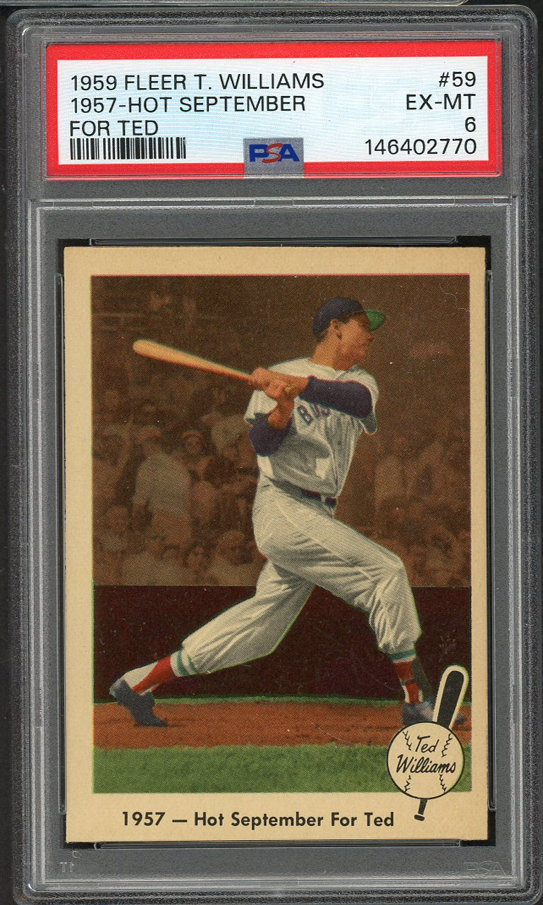 1959 Fleer Ted Williams # 59 Hot September PSA 6 EX-MT 565177