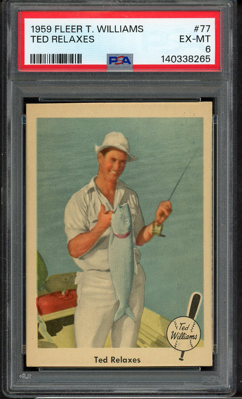 1959 Fleer Ted Williams # 77 Ted Relaxes PSA 6 EX-MT 565180