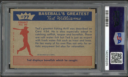 1959 Fleer Ted Williams # 77 Ted Relaxes PSA 6 EX-MT 565180