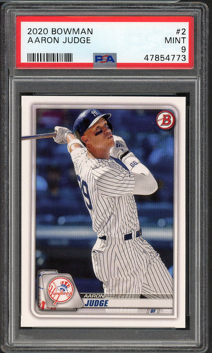 2020 Bowman #  2 Aaron Judge Yankees PSA 9 MINT 565181