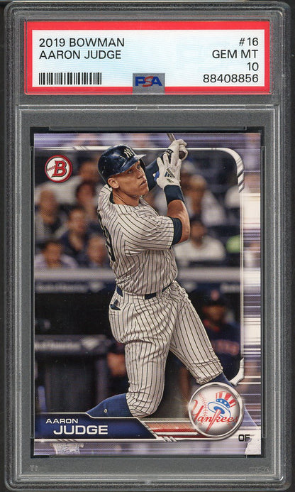 2019 Bowman # 16 Aaron Judge Yankees PSA 10 GEM MINT 565182