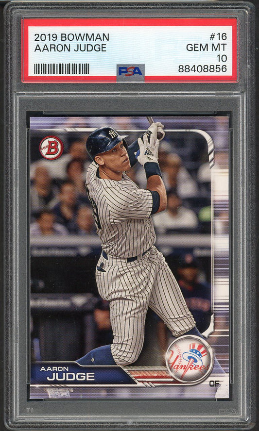 2019 Bowman # 16 Aaron Judge Yankees PSA 10 GEM MINT 565182