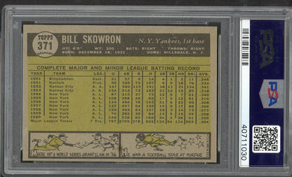 1961 Topps Baseball #371 Bill Skowron Yankees PSA 8 NM/MT 565183
