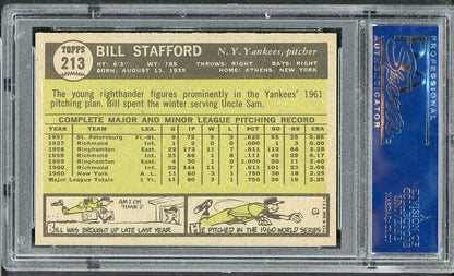1961 Topps Baseball #213 Bill Stafford Yankees PSA 8 NM/MT 565184