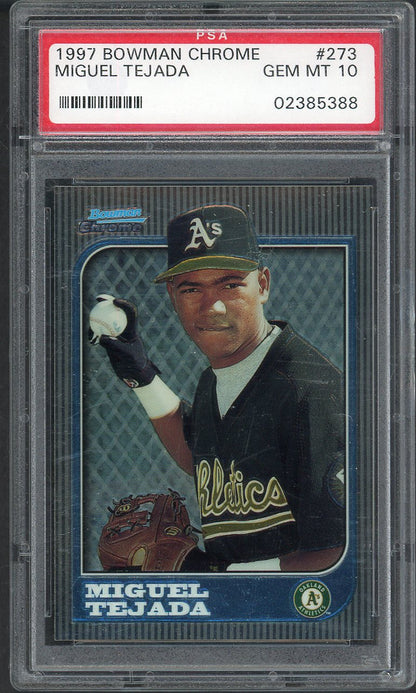 1997 Bowman Chrome #273 Miguel Tejada A's PSA 10 GEM MINT 565190